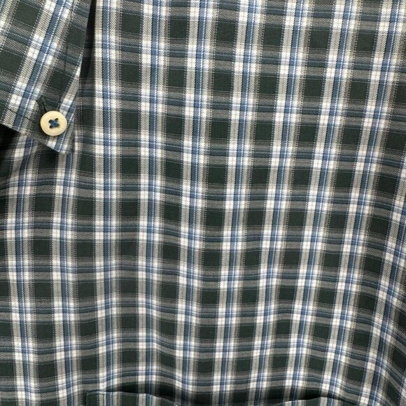 Peter Millar Mens Large Blue Plaid Button-Down Long Sleeve Shirt 100% Cotton - Picture 2 of 6